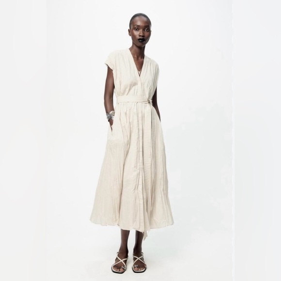 Zara ZW collection belted wrinkled dress. New without tag. - Picture 6 of 6